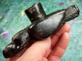 Fine 5 1/2 inch Historic Period Bird Effigy Pipe with Arrowheads Artifacts 9