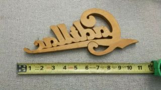 VINTAGE Cadillac Sign Display Carved Wood Has Small Crack 3