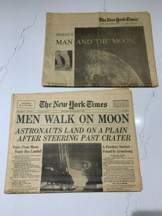 The York Times July 21 1969 Men Walk On Moon Newspaper Paper History