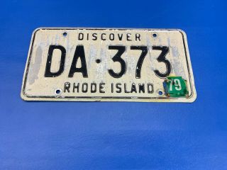 Vintage Rhode Island License Plate Da - 373 Registration 1979