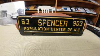 1963 Spencer North Carolina Nc City License Plate 903