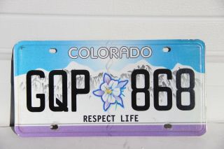 Colorado License Plate Columbine Flower - Respect Life License Plate