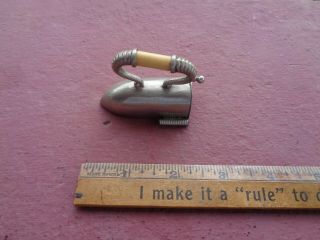 Neat Antique Miniature Sad Iron Clothes Iron Tape Measure With Ornate Handle
