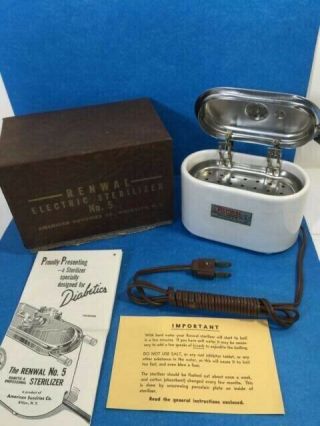 Vintage Medical Renwal No.  5 Electric Sterilizer For " Diabetics & Professionals "