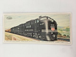 Vintage General Motors Diesel Locomotives Illustrated Info Card York Central