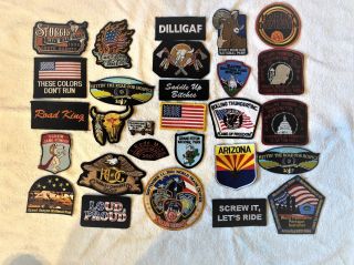 Assorted 20pc Patch Embroidered Set Badge Motorcycle Biker Vest Jacket Usa Flag