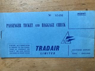 Tradair Ltd Ticket Southend - Palma Dec - 60 Court Line Dorrington