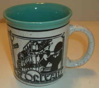 Orleans Bourbon Street Jazz Coffee Mug Raised Textured Finish Ships