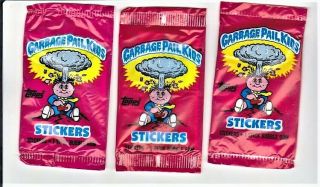 1985 Garbage Pail Kids Uk Mini 3 Packs,  Extra 3 Cards