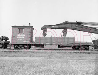 Negative - Canadian National Railways (cnr) Boom Car 57654 @ Belleville