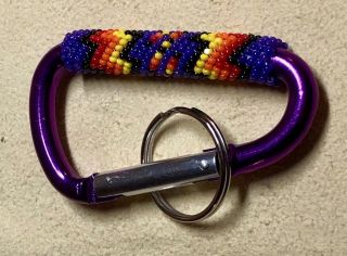 Native American Lakota Sioux Beaded Snap Key Chain. 2