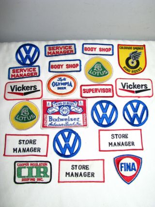 Vtg Sew Iron On Patches Vw Name Colorado Motorcycle Club Beer Vickers Lotus Shop
