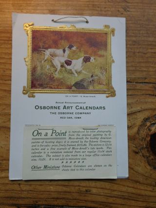 Salesman Sample Osborne Art Calendars Red Oak Iowa 1899