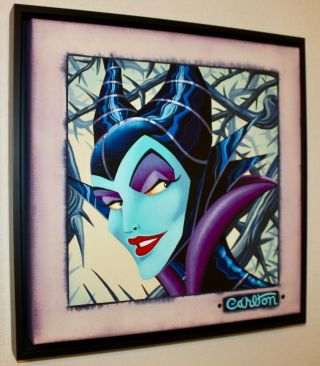 Disney Fine Art Maleficent Painting Framed Trevor Carlton Villains