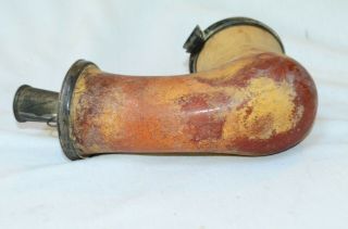 ANTIQUE EXTRA LG MEERSCHAUM TOBACCO PIPE WITH SILVER WIND CAP AND THROAT 5