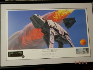 Star Wars Tesb The Battle Of Hoth - Ralph Mcquarrie Signed Lithograph
