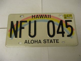 2005 05 Hawaiia Hi License Plate Rainbow Nfu045