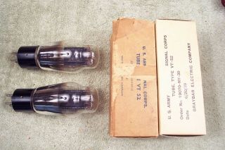 Two,  Western Electric Vt - 52,  Matching Pair,  45,  50,  Ux - 250 Equiv