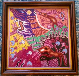 Jose Benitez Sanchez Huichol Mexican Folk Art Yarn Painting_beautiful Look