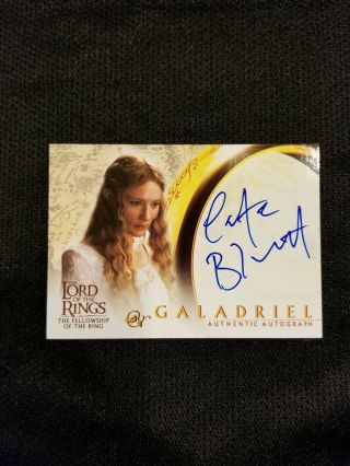 Lord Of The Rings Fotr Autograph Card Cate Blanchett As Galadriel
