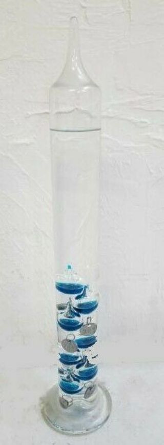 Large Blue Standing Galileo Thermometer In.