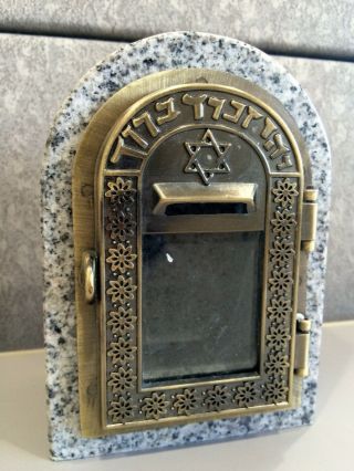 Gray Granite Yahrzeit Ner Neshama Candle Box Candle Holder