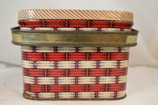 Vintage Dixie Queen Basket Weave Lunchbox Tobacco Tin 5