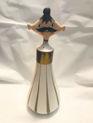 1958 Holt Howard Pixieware Dressing Bottle With Man Head Topper