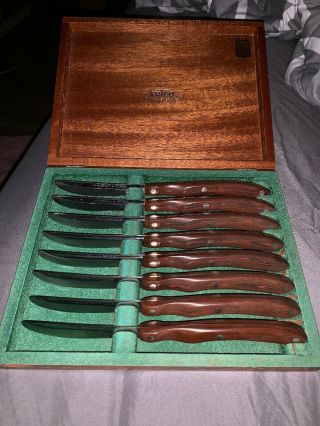Set Of 8 Vintage Mahogany Cutco Steak Knives No (59) Box - No.  2147079