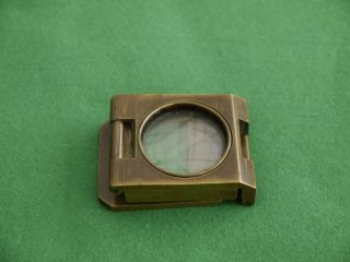 Antique Brass Casartelli Mini Folding Pocket Magnifying Glass Thread Counter