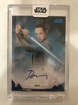 Daisy Ridley Rey 2018 Topps Star Wars Stellar Signatures Autograph Card 21/25