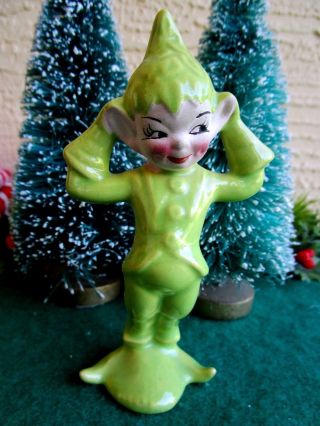 Vintage Gilner Ceramic Calif Elf/pixie Standing Hands On Ears Figurine