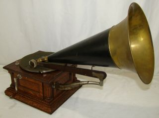 Early 1902 Victor Ms Front Mount Horn Phonograph &