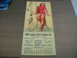 Vintage Munson Pin - Up Advertising Blotter - The Lake City Sales Co. ,  Cleveland,  Oh