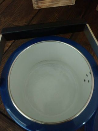 Cathrineholm Of Norway Lotus Cobalt Blue Enamel Teapot Kettle EUC 6