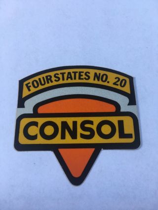 Rare Consol Mining Sticker Four States No.  20 Brown Sticker Back