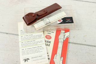 Vintage Frederick Post 1441 Pocket Slide Rule Hemmi Japan In Case