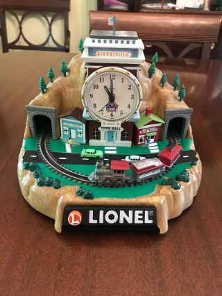 Vtg Lionel Train Clock Lionelville Express Town Village Collectible Railroad