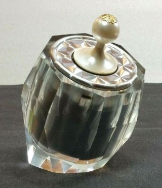 Vintage Mid Century Modern Era Crystal Electro Match Art Glass Table Lighter