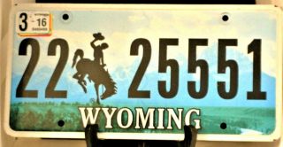 2016 Wyoming License Plate