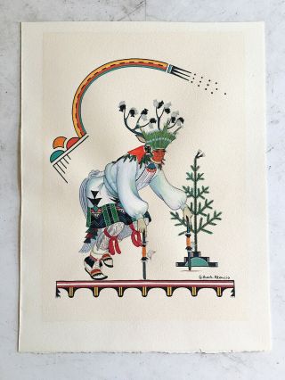 Gilbert Atencio (wah Peen) Painting " Deer Dancer " San Idefonso Pueblo