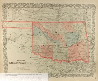 1876 Colton’s Map Of Indian Territory» Earliest Atlas Map Of It 