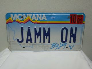 1991 Montana Vanity License Plate Stamped Jamm On