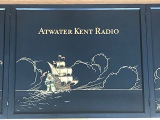 ATWATER KENT 3 PANEL STAND - UP FOLDING ADVERTISING DISPLAY WITH CLIPPER SHIP 3