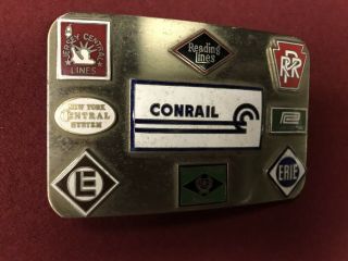 Vintage Mutil Line Railroad Company Belt Buckle | Well Made | Conrail