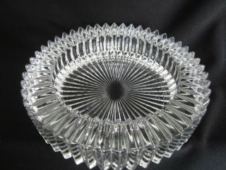Vintage Pleated Glass Heavy Clear Ashtray Cigarette Cigar Round Art Deco