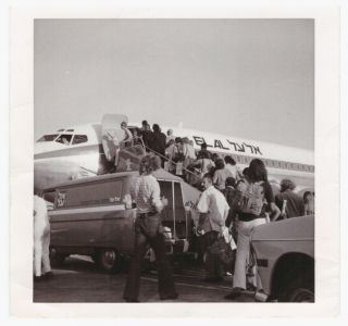 El Al Real Photo At Ben Gurion Airport.  Circa 1970s.