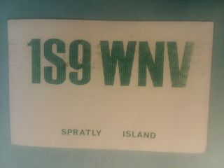 1s9wnv - Spratly Island - 1965 - Qsl - Stamped & Postmarked In Vietnam