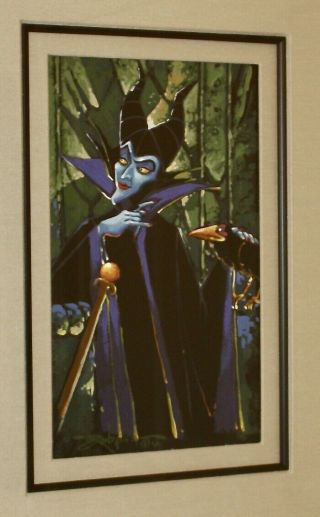 Disney Fine Art Maleficent Painting Framed Rodel Gonzalez Villains