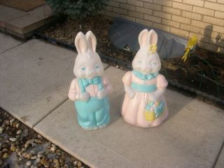 Empire Carolina Enterprises Boy & Girl Easter Bunny Blow Mold